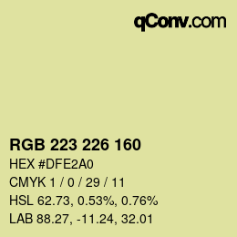 カラーコード: RGB 223 226 160 | qconv.com