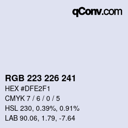 Color code: RGB 223 226 241 | qconv.com
