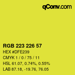Color code: RGB 223 226 57 | qconv.com