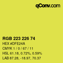 Color code: RGB 223 226 74 | qconv.com