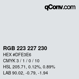 Color code: RGB 223 227 230 | qconv.com