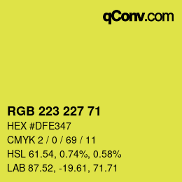 Color code: RGB 223 227 71 | qconv.com