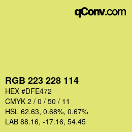 Color code: RGB 223 228 114 | qconv.com