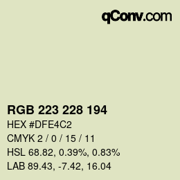 カラーコード: RGB 223 228 194 | qconv.com