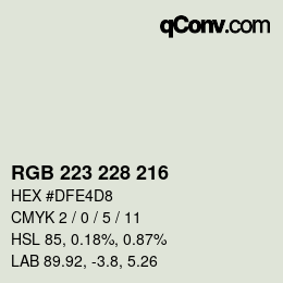 Farbcode: RGB 223 228 216 | qconv.com
