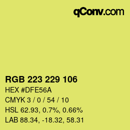 Color code: RGB 223 229 106 | qconv.com