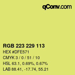 Color code: RGB 223 229 113 | qconv.com