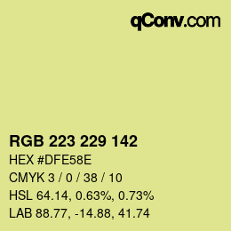 Color code: RGB 223 229 142 | qconv.com