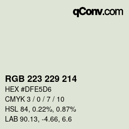 颜色代码: RGB 223 229 214 | qconv.com