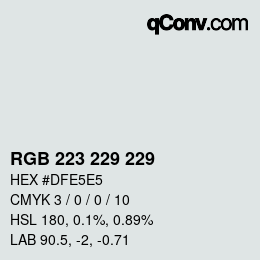 カラーコード: RGB 223 229 229 | qconv.com