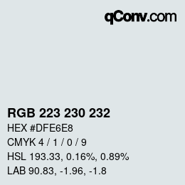 Color code: RGB 223 230 232 | qconv.com