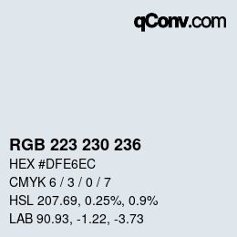 Color code: RGB 223 230 236 | qconv.com