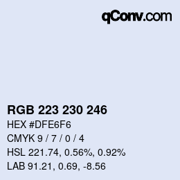 Color code: RGB 223 230 246 | qconv.com