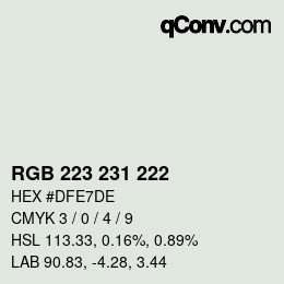 カラーコード: RGB 223 231 222 | qconv.com