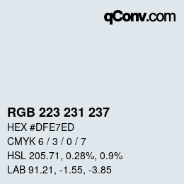 カラーコード: RGB 223 231 237 | qconv.com