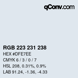 カラーコード: RGB 223 231 238 | qconv.com