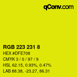 Farbcode: RGB 223 231 8 | qconv.com