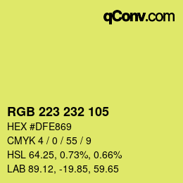 カラーコード: RGB 223 232 105 | qconv.com