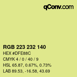 Color code: RGB 223 232 140 | qconv.com