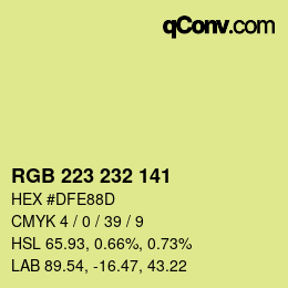 Color code: RGB 223 232 141 | qconv.com