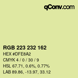 Farbcode: RGB 223 232 162 | qconv.com