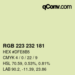 颜色代码: RGB 223 232 181 | qconv.com