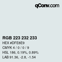 Color code: RGB 223 232 233 | qconv.com