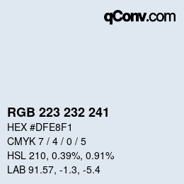 Color code: RGB 223 232 241 | qconv.com