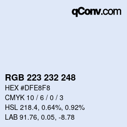 Color code: RGB 223 232 248 | qconv.com