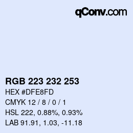Color code: RGB 223 232 253 | qconv.com