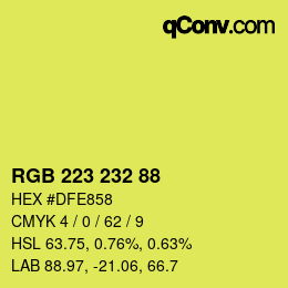 Color code: RGB 223 232 88 | qconv.com