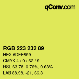 カラーコード: RGB 223 232 89 | qconv.com