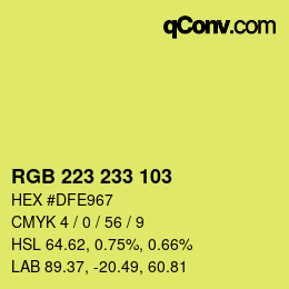 カラーコード: RGB 223 233 103 | qconv.com
