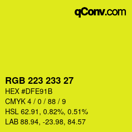 Color code: RGB 223 233 27 | qconv.com