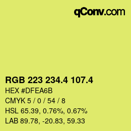 カラーコード: RGB 223 234.4 107.4 | qconv.com