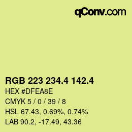 カラーコード: RGB 223 234.4 142.4 | qconv.com