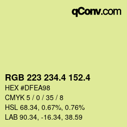 カラーコード: RGB 223 234.4 152.4 | qconv.com