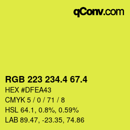 カラーコード: RGB 223 234.4 67.4 | qconv.com