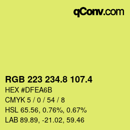 カラーコード: RGB 223 234.8 107.4 | qconv.com