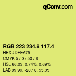 カラーコード: RGB 223 234.8 117.4 | qconv.com