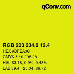 カラーコード: RGB 223 234.8 12.4 | qconv.com