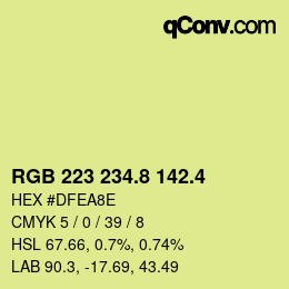 カラーコード: RGB 223 234.8 142.4 | qconv.com