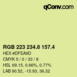カラーコード: RGB 223 234.8 157.4 | qconv.com
