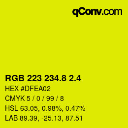 カラーコード: RGB 223 234.8 2.4 | qconv.com