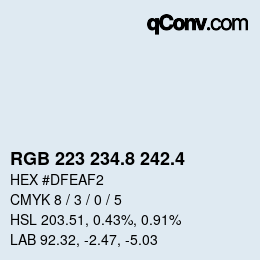 カラーコード: RGB 223 234.8 242.4 | qconv.com