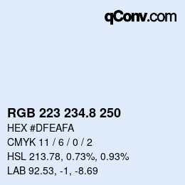 カラーコード: RGB 223 234.8 250 | qconv.com