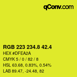 カラーコード: RGB 223 234.8 42.4 | qconv.com