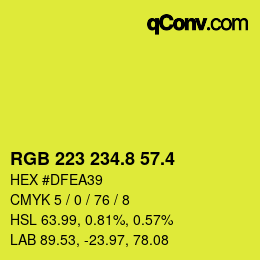カラーコード: RGB 223 234.8 57.4 | qconv.com