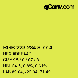 カラーコード: RGB 223 234.8 77.4 | qconv.com