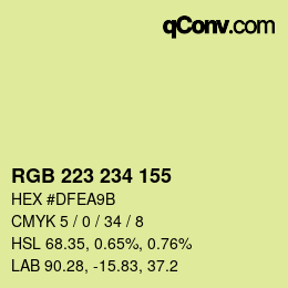 颜色代码: RGB 223 234 155 | qconv.com